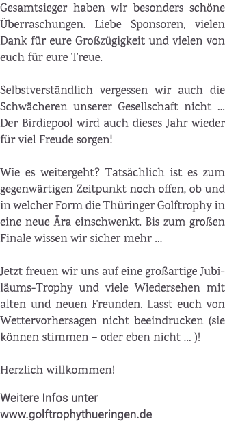 Gesamtsieger haben wir besonders sch ne berraschungen. Liebe Sponsoren, vielen Dank f r eure Gro z gigkeit und viele...