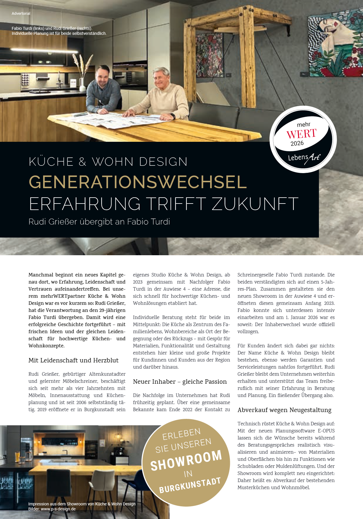 Wohnen | Wellfit | Freizeit | Regional | Styles | Technik | Werte www.lebensartmagazin.de