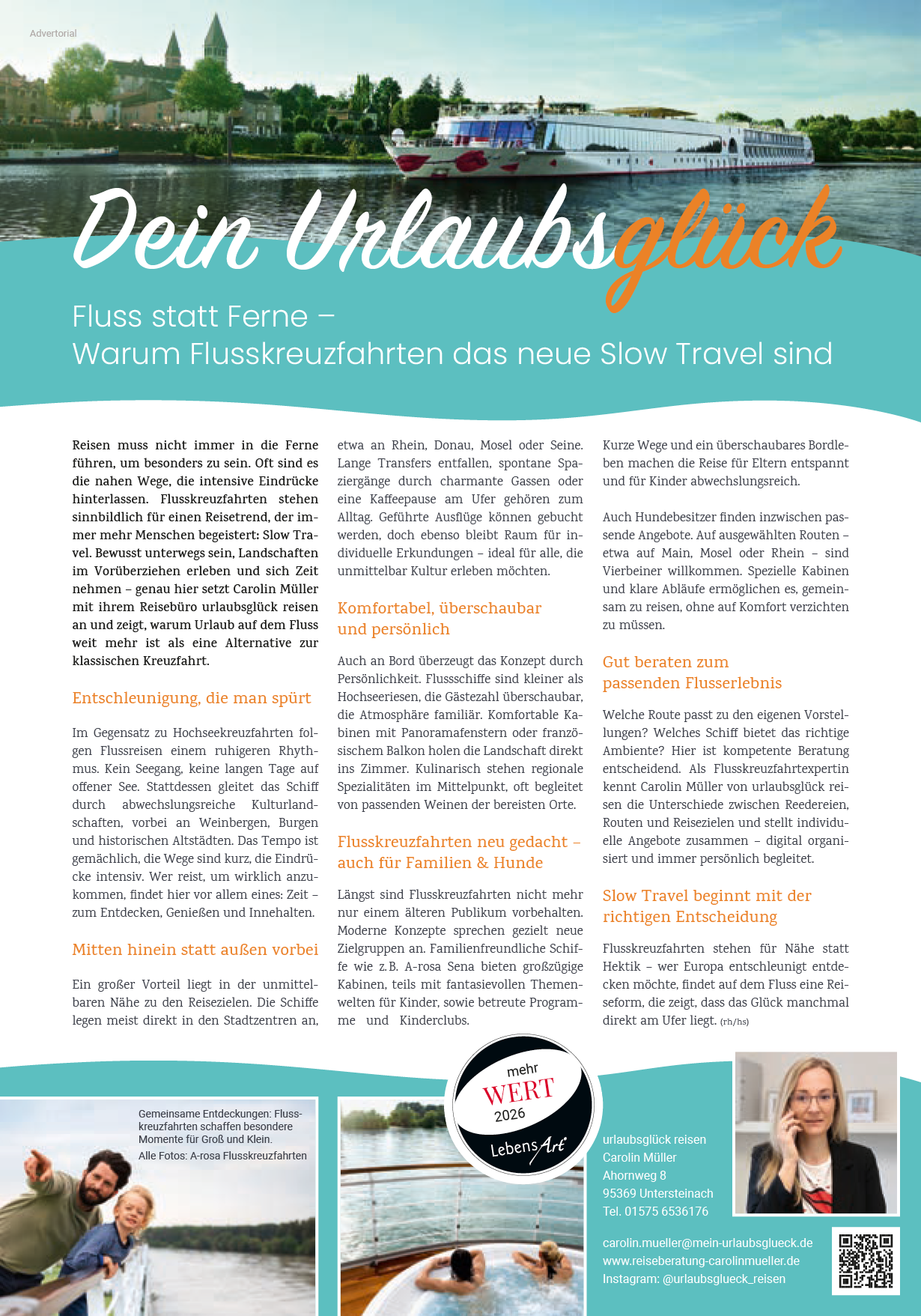 Wohnen | Wellfit | Freizeit | Regional | Styles | Technik | Werte www.lebensartmagazin.de